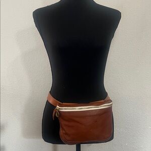 Clare V. Leather Belt Bag / Fanny Pack Brown Adjustable Strap